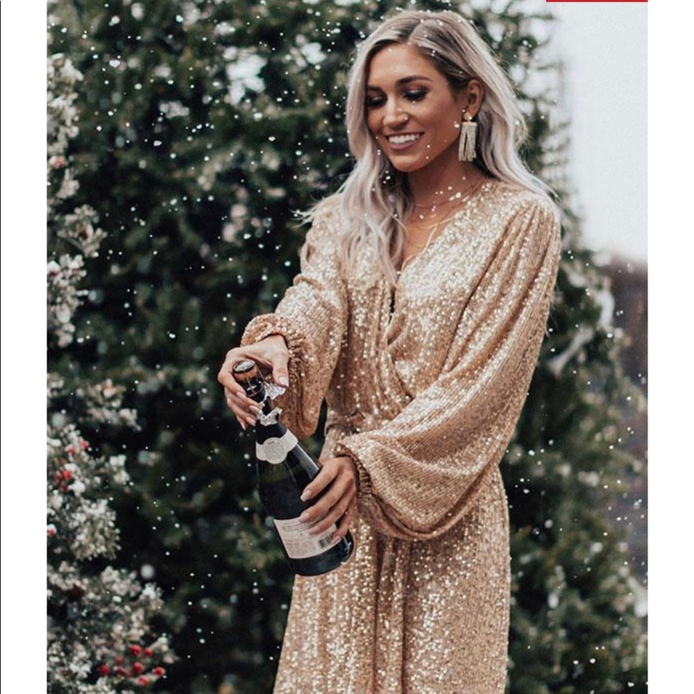 Sequin wrap dress